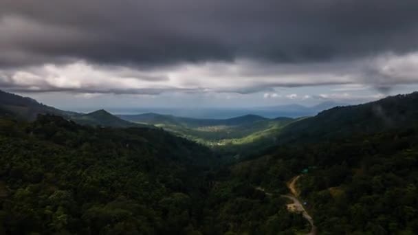 Movimento Paisagem Aérea Timelapse Com Vista Panorâmica Das Nuvens Céu — Vídeo de Stock