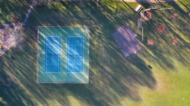 Aerial Drone Shot Local Public Park — Stock Video