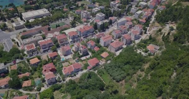Voando Sobre Casas Split Croácia Direção Mar Adriático — Vídeo de Stock