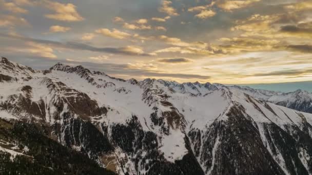 Hyperlapse Italienska Alperna Sydtyrolen Soluppgången Vintern — Stockvideo