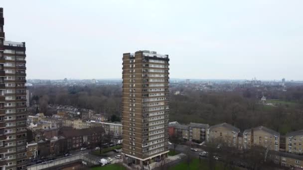 Повітря Знімало Висотні Квартири Районі Вайтчепел Східний Лондон — стокове відео