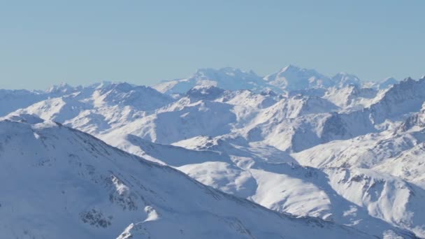 Sonsuz Karlı Dağlar Kaunertal Avusturya Güneşli Bir Gün Pan View — Stok video