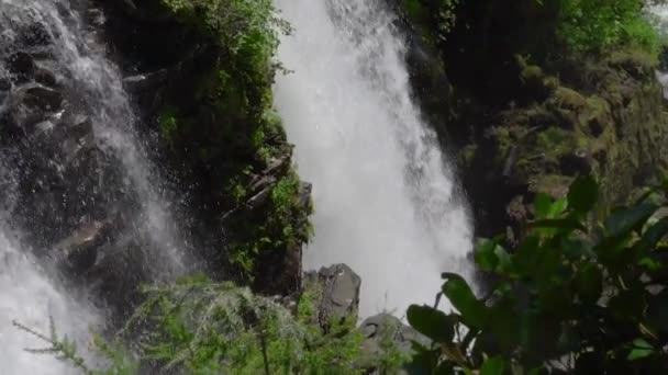 Cascading Waterfall Nooksack Falls Estado Washington Estados Unidos América Tiro — Vídeo de Stock