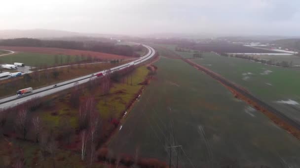 Halmstad Sveç Kuzeyindeki Avrupa Rotası Üzerinde Ilerleyen Hava Aracı — Stok video