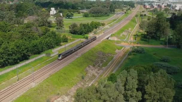 Drone Surélevé Train Passant Par — Video