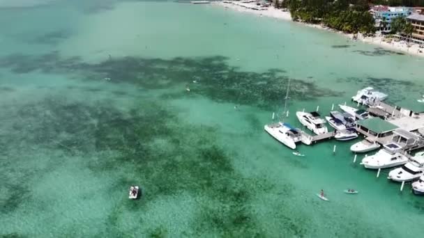 Ominican Republic Boca Chica 2022 Drone Schot Vastleggen Van Kleine — Stockvideo