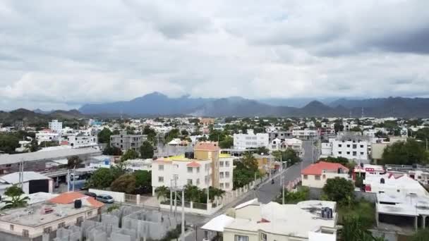 Dominikánská Republika Bani 2022 Drone Létat Nad Rezidenční Oblasti Bani — Stock video