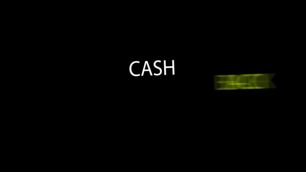 Schermo Nero Settantacinque Cento Animazione Testo Cashback — Video Stock