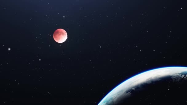 Pianeta Terra Luna Sangue — Video Stock