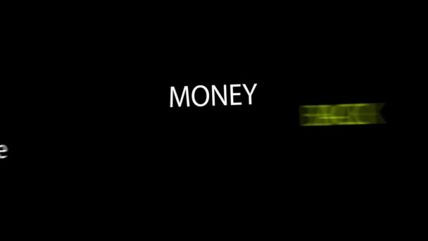 Zwart Scherm Geld Terug Garantie Tekst Animatie — Stockvideo