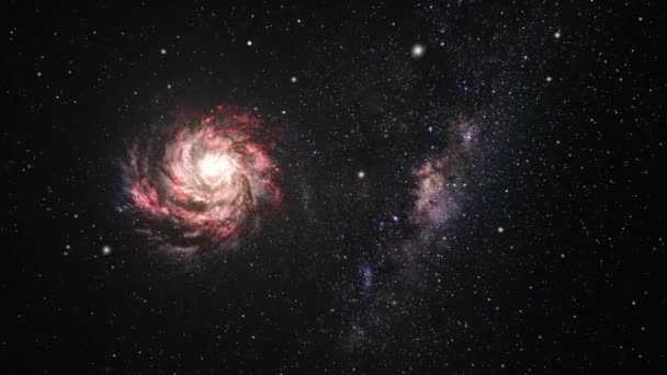 Galaxia Vía Láctea Espacio Lleno Estrellas — Vídeos de Stock