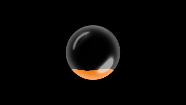 Black Screen Animation Liquid Glass Ball — Stock Video