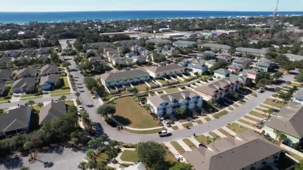 Panama City Beach Casas Modernas Vila Dia Sol Verão Flórida — Vídeo de Stock