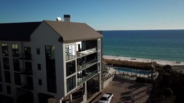 Alojamiento Frente Playa Con Piscina Panama City Beach Florida Antena — Vídeo de stock