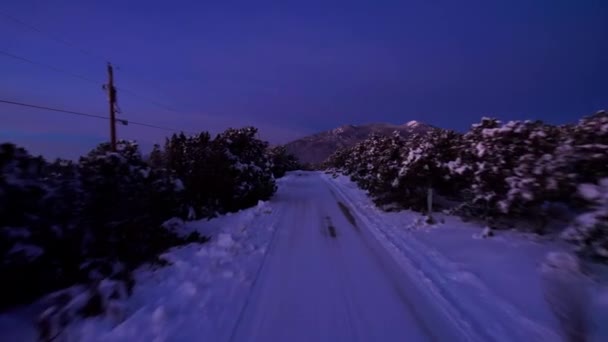 Aerial Drone Shot Road Revealing Large Mountain Range — Stock Video