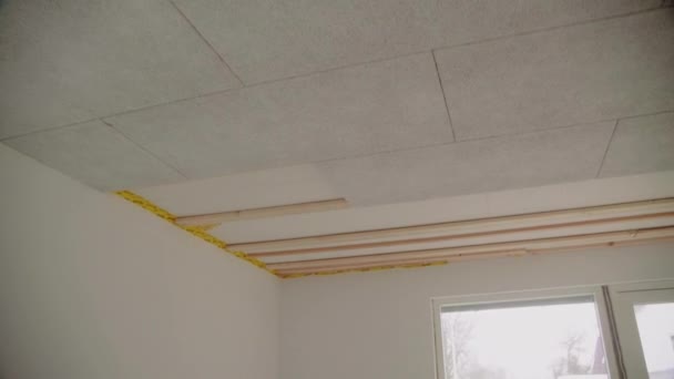 Plafond Huis Aanbouw Renovatie Gimbal Smooth — Stockvideo