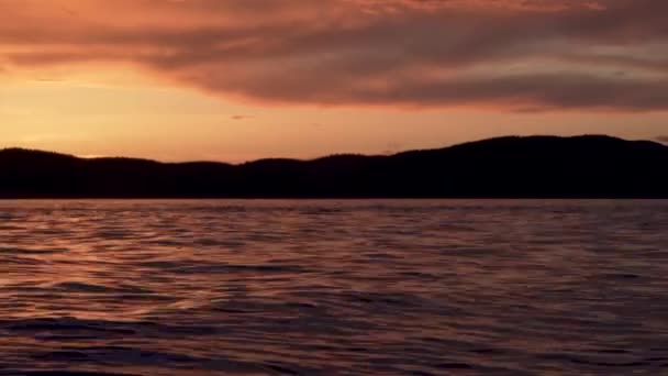 Sky Reflection Peaceful River Washington Park Sunset Anacortes Washington Tiro — Vídeos de Stock