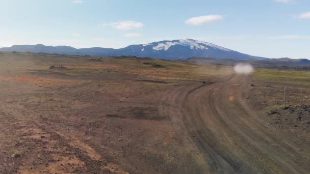 Luchtfoto Van Landmannalaugar Road Ijsland — Stockvideo