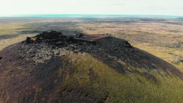 Widok Lotu Ptaka Krater Saxholl Islandii — Wideo stockowe