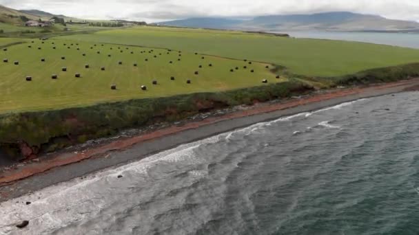 Haystacks Long Mer Islande Vue Depuis Drone — Video