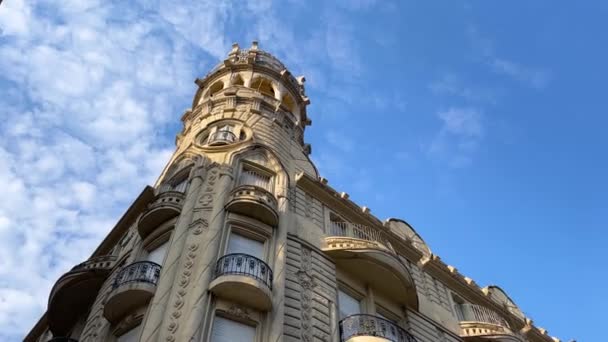 Rosario Argentina Imágenes Del Skyline Ciudad Edificios Arquitectura Recorren Centro — Vídeos de Stock