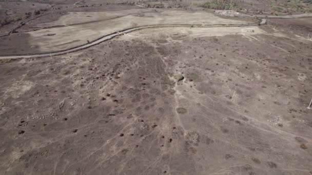 Inyección Aérea Del Campo Cultivo Quemado Después Los Enormes Incendios — Vídeo de stock