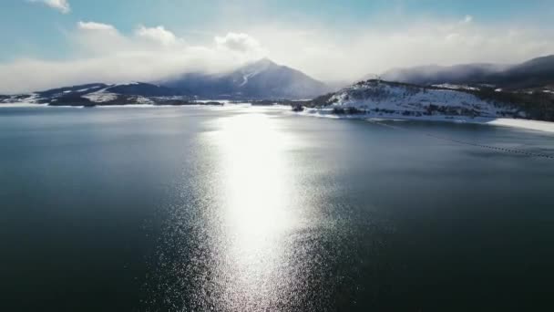 Dillan Reservoir Colorado Imágenes Aéreas Drones Volando Sobre Lago Azul — Vídeos de Stock