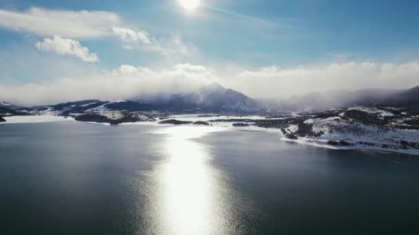 Dillan Reservoir Colorado Usa Drone Aerial Footage Flying Deep Blue – Stock-video