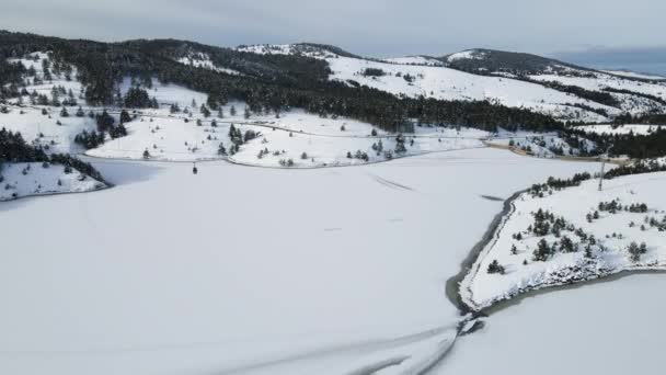 Zlatibor Mountain Resort Winter Season Serbie Vue Aérienne Des Cabines — Video