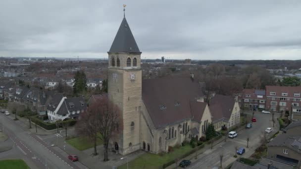 Letecký Kostel Antonia Van Paduakerka Maastrichtském Limburgu — Stock video