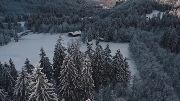 Vue Aérienne Cirque Fer Cheval Alors Était Recouvert Neige Pendant — Video