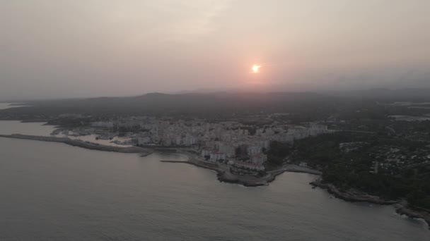 Západ Slunce Středomořské Vesnici — Stock video