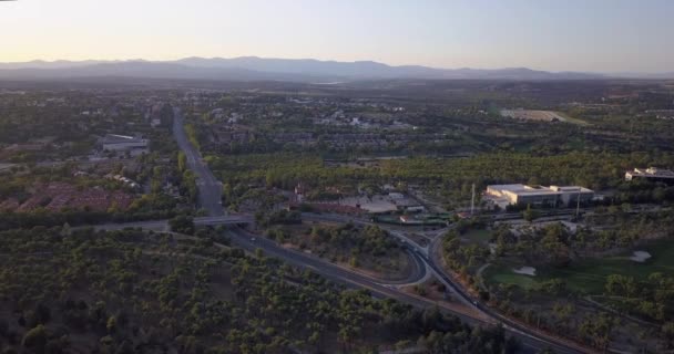 Sierra Madrid Španělsko Letecký Pohled Panorama Madridských Hor Při Západu — Stock video