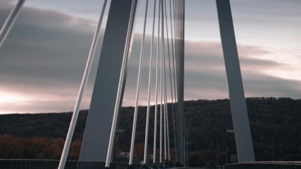 Fahren Sie Auf Der Tana Brücke Über Den Fluss Tana — Stockvideo