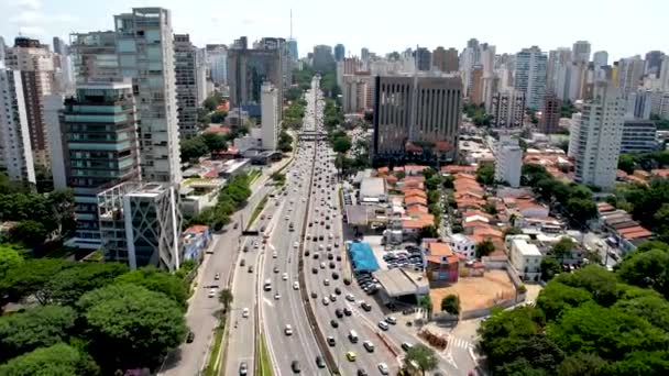 Doğu Radial Karayolu Ile Cadde Arasındaki Sao Paulo Şehir Merkezindeki — Stok video