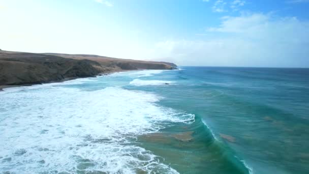 Vista Aérea Costa Ilha Fuerteventura Ilhas Canárias — Vídeo de Stock