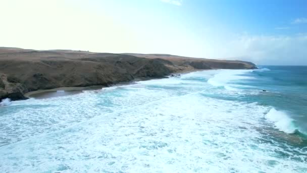 Vista Aérea Costa Ilha Fuerteventura Ilhas Canárias — Vídeo de Stock