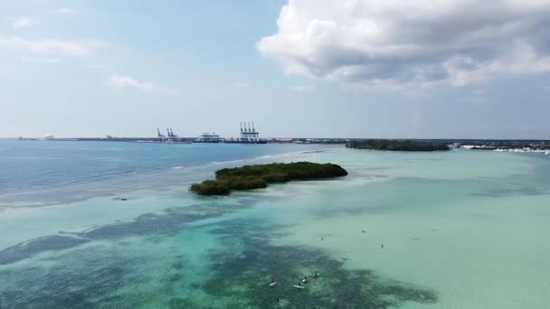 Nsansız Hava Aracı Cennet Adasından Güzel Adaları Güzel Mavi Renkli — Stok video