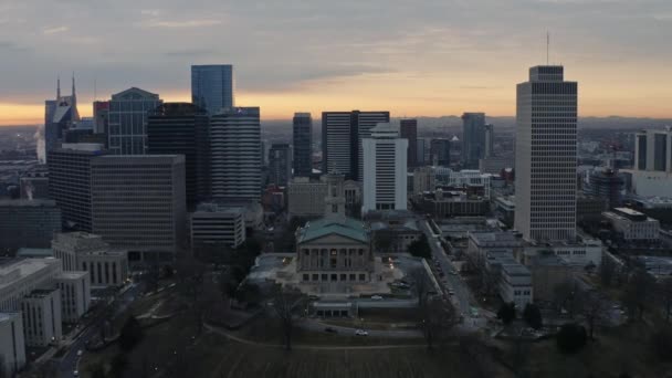 Drone Aereo Sopra Tennessee Edificio Capitol Nel Centro Nashville — Video Stock