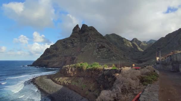 Uitzicht Oceaan Regio Anaga Vanaf Een Wandelpad Tenerife Canarische Eilanden — Stockvideo