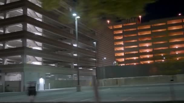 Groothoek Reizen Shoot Nachts Van Straten Van Des Moines Iowa — Stockvideo