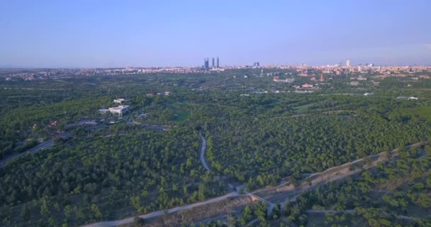 Casa Campo Madrid España Dron — Vídeo de stock