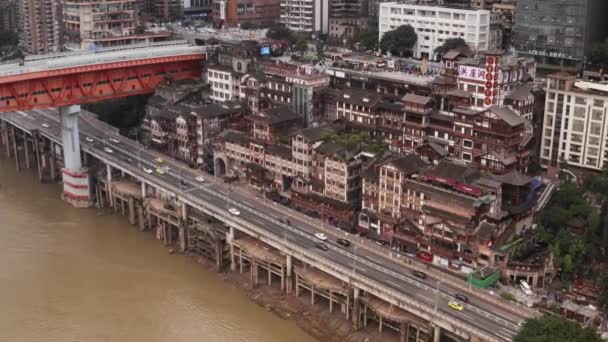 Ancienne Hongyadong Chongqing Stilted Maison Complexe — Video