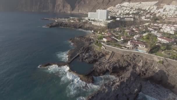 Teneriffa Från Drönare Kanarieöarna Santiago Del Teide — Stockvideo