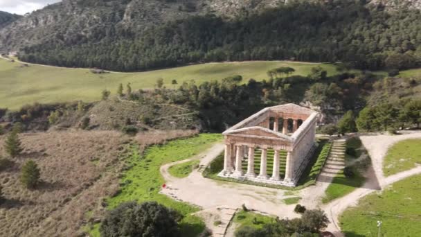 Tempel Van Segesta Van Drone Sicilië — Stockvideo