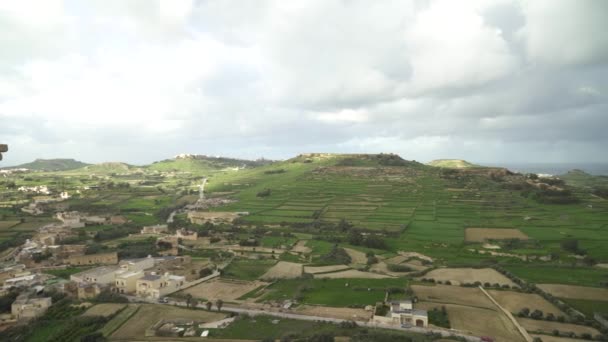 Vue Panoramique Île Gozo Depuis Forteresse Cittadella Par Une Journée — Video