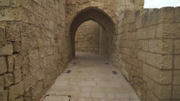 Promenade Dans Forteresse Cittadella Près Arche Des Murs Beau Calcaire — Video