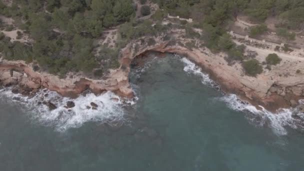 Vista Aérea Costa Mediterránea — Vídeos de Stock