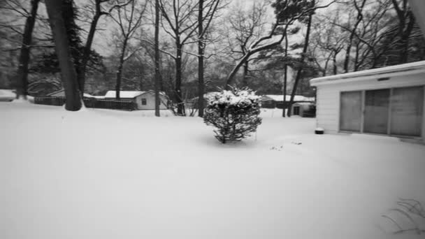 从被雪覆盖的院子变成了家 — 图库视频影像
