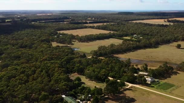 Aerial Australian Rural Farmland Otway National Park — Vídeos de Stock